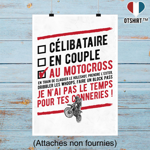 Affiche célibataire au motocross