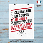 Affiche célibataire au rugby