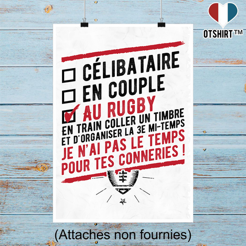 Affiche célibataire au rugby