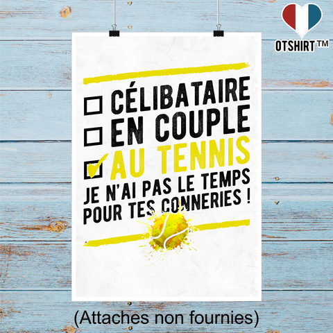 Affiche célibataire au tennis
