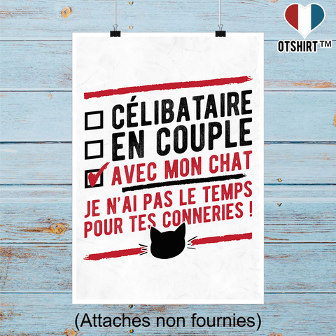 Affiche célibataire avec mon chat