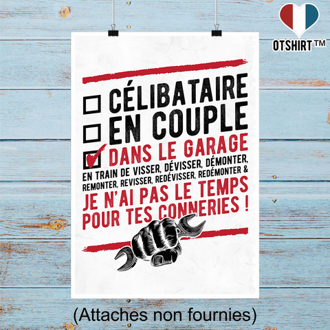 Affiche célibataire dans le garage