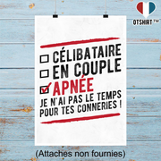 Affiche célibataire en couple apnée