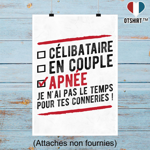 Affiche célibataire en couple apnée