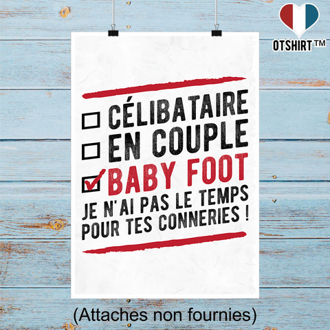 Affiche célibataire en couple baby foot