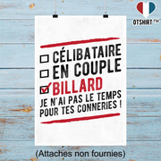 Affiche célibataire en couple billard