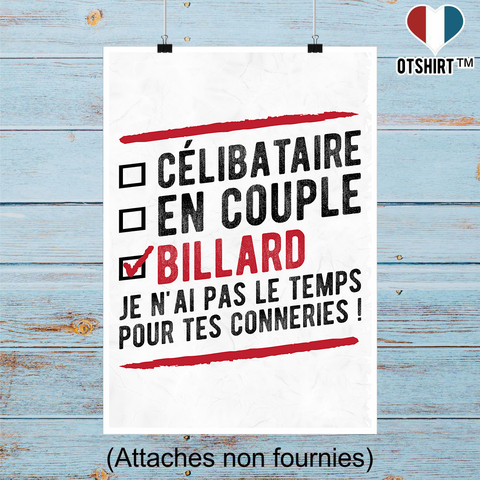 Affiche célibataire en couple billard