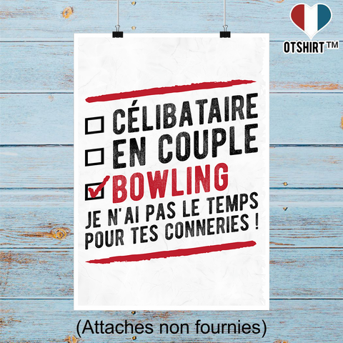 Affiche célibataire en couple bowling