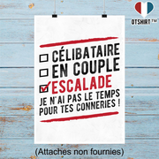 Affiche célibataire en couple escalade