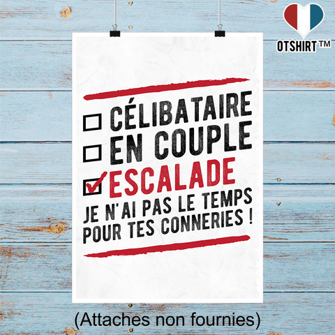 Affiche célibataire en couple escalade