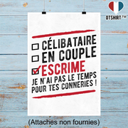 Affiche célibataire en couple escrime