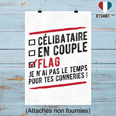 Affiche célibataire en couple flag