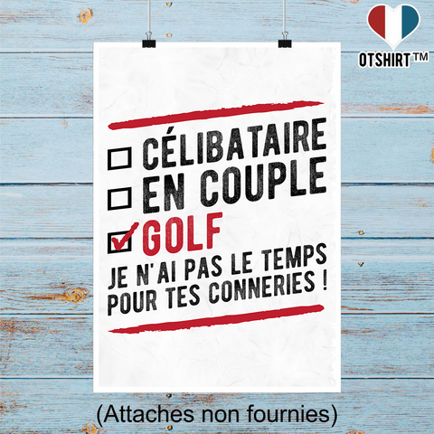 Affiche célibataire en couple golf