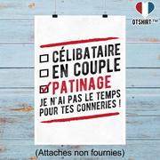 Affiche célibataire en couple patinage