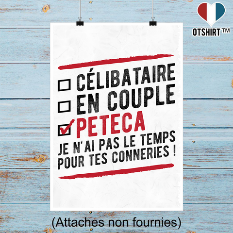 Affiche célibataire en couple peteca