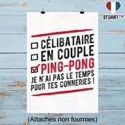 Affiche célibataire en couple ping-pong