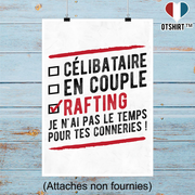 Affiche célibataire en couple rafting