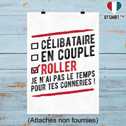 Affiche célibataire en couple roller