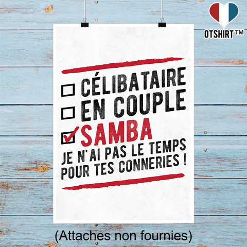 Affiche célibataire en couple samba