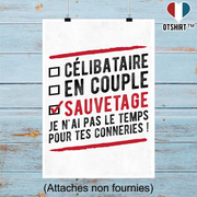 Affiche célibataire en couple sauvetage