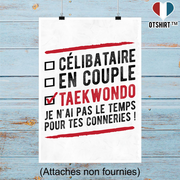 Affiche célibataire en couple taekwondo