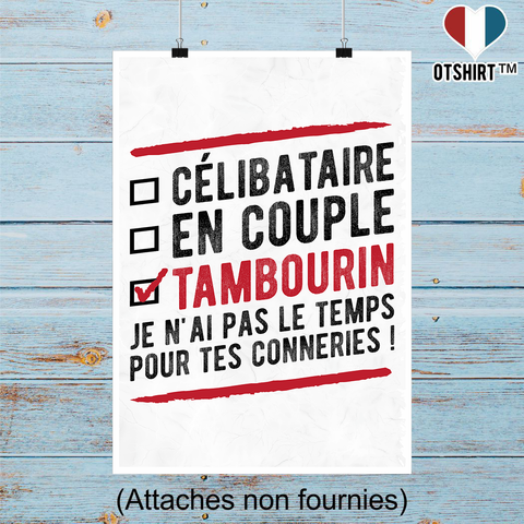 Affiche célibataire en couple tambourin