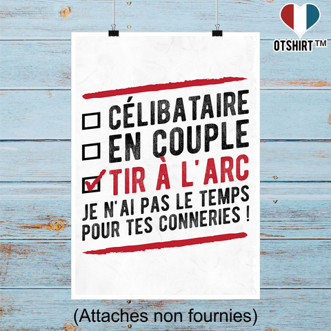 Affiche célibataire en couple tir à l'arc