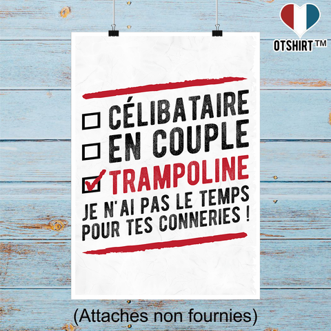 Affiche célibataire en couple trampoline