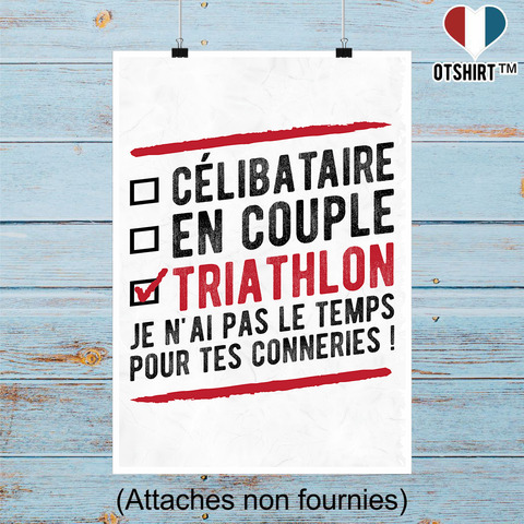 Affiche célibataire en couple triathlon