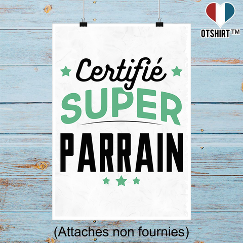 Affiche certifié super parrain