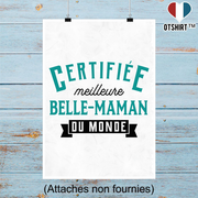 Affiche certifiée meilleure belle-maman