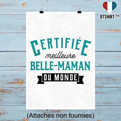 Affiche certifiée meilleure belle-maman