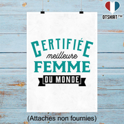 Affiche certifiée meilleure femme