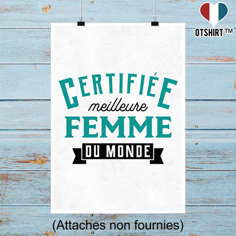 Affiche certifiée meilleure femme