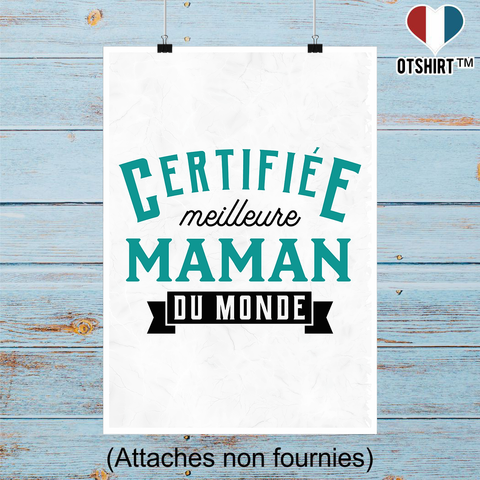 Affiche certifiée meilleure maman