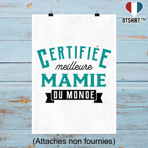Affiche certifiée meilleure mamie
