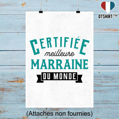 Affiche certifiée meilleure marraine