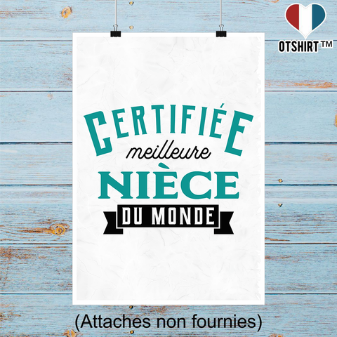 Affiche certifiée meilleure nièce