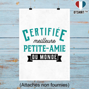 Affiche certifiée meilleure petite-amie