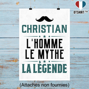 Affiche christian l'homme le mythe la légende