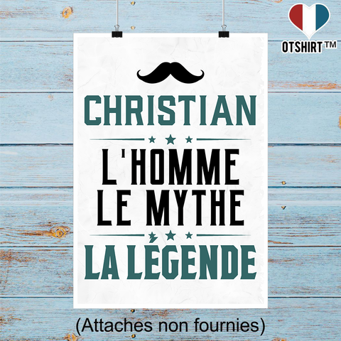 Affiche christian l'homme le mythe la légende