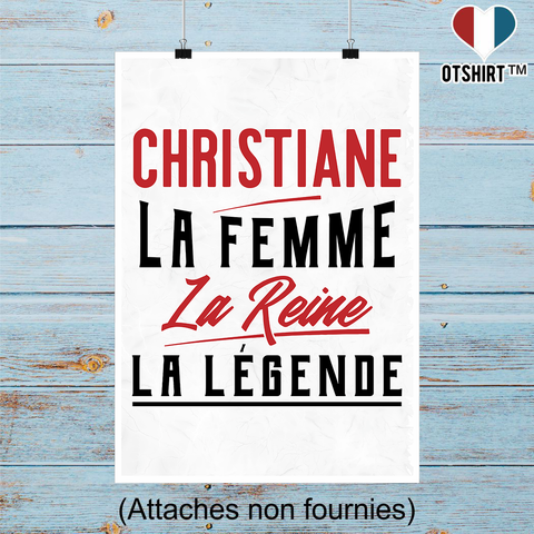 Affiche christiane la femme la reine la légende