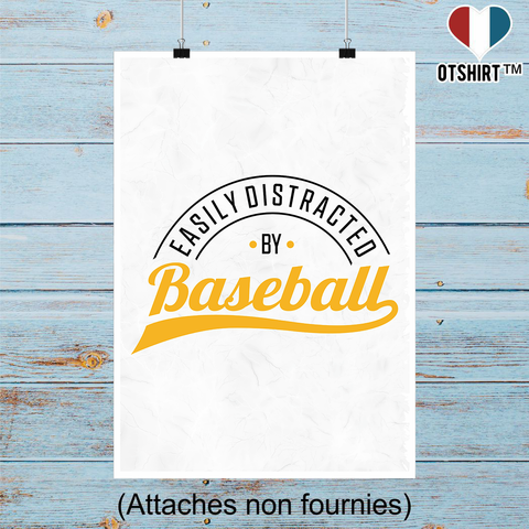 Affiche easily distracted by baseball