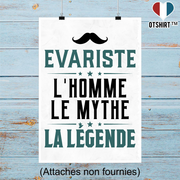 Affiche evariste l'homme le mythe la légende
