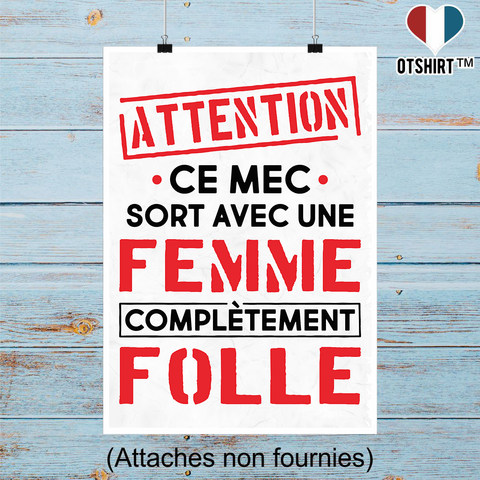 Affiche femme complètement folle