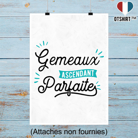 Affiche gémeaux ascendant parfaite