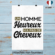 Affiche heureux sans cheveux