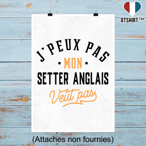 Affiche j peux pas setter anglais