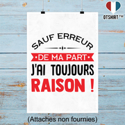 Affiche j'ai toujours raison