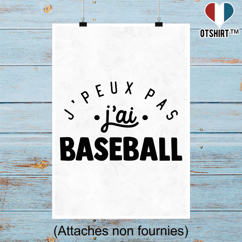 Affiche j'peux pas j'ai baseball 2